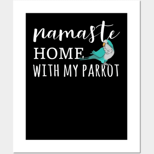 Namaste Home with blue monk parakeet Posters and Art